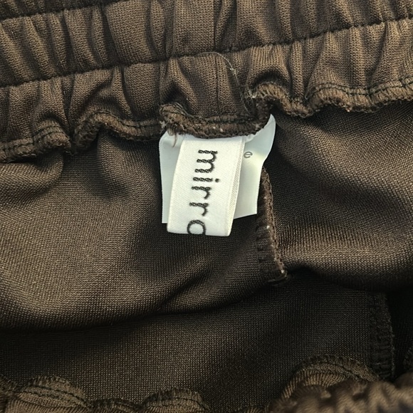 Mirror Me Brown with White Stripe Athletic Wide Leg Track Pants Size Small - Picture 6 of 6